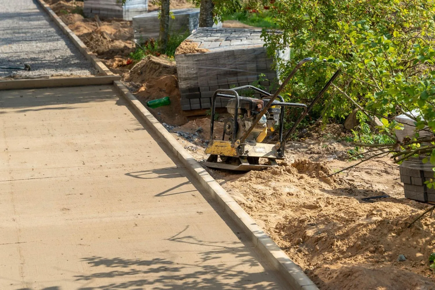A machine is sitting on the side of a road.